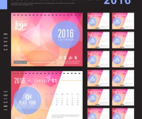 2016 New year desk calendar vector material 97