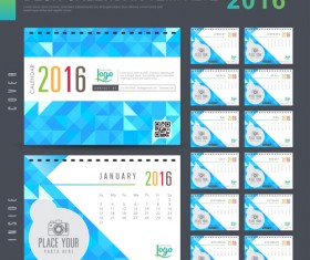 2016 New year desk calendar vector material 98