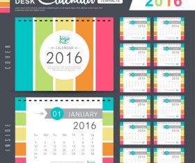 2016 New year desk calendar vector material 99