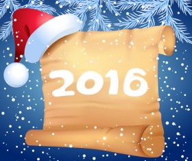 2016 christmas background with paper vector 01
