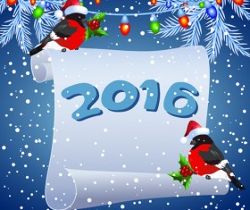 2016 christmas background with paper vector 02