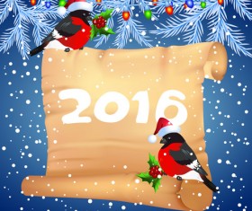 2016 christmas background with paper vector 03