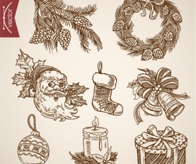 2016 christmas baubles hand drawn vectors set 02