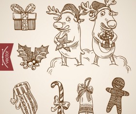2016 christmas baubles hand drawn vectors set 03