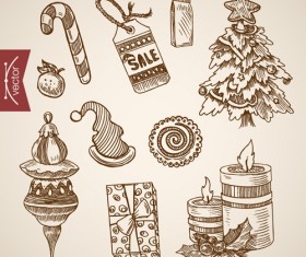 2016 christmas baubles hand drawn vectors set 05