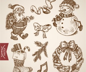 2016 christmas baubles hand drawn vectors set 09