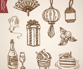 2016 christmas baubles hand drawn vectors set 10