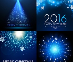 2016 christmas blue art background vector