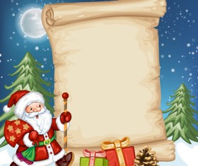 2016 christmas elements with parchment background vector 03