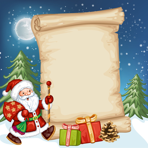 2016 christmas elements with parchment background vector 03