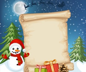 2016 christmas elements with parchment background vector 05
