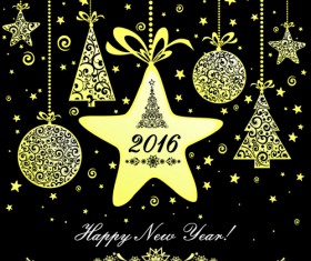 2016 christmas hanging baubles vector material