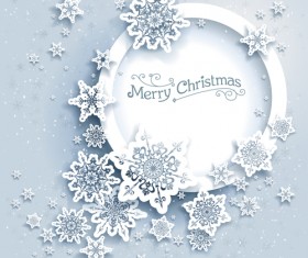 2016 christmas paper snowflake with frmae background vector 02