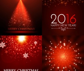 2016 christmas red art background vector