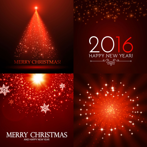 2016 christmas red art background vector