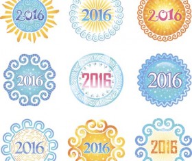 2016 holiday badge vector set