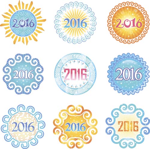 2016 holiday badge vector set