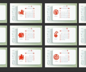 2016 monkey calendar creative vectors