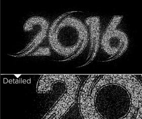 2016 new year design black  vector 01