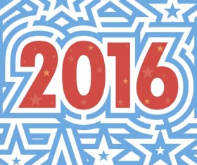 2016 new year with blue star vector