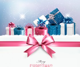 2016 new year with christmas gift cards vector 01