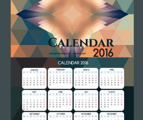 2016 technology calendar template vector 01