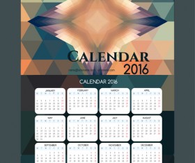 2016 technology calendar template vector 04
