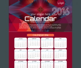 2016 technology calendar template vector 05