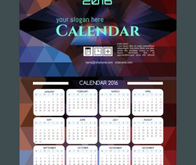 2016 technology calendar template vector 06