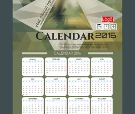 2016 technology calendar template vector 07
