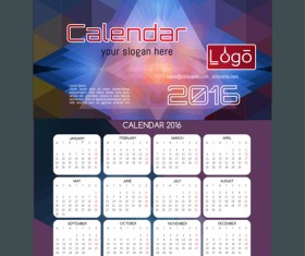 2016 technology calendar template vector 09