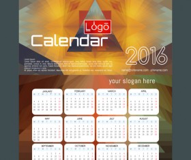 2016 technology calendar template vector 10