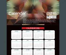 2016 technology calendar template vector 11