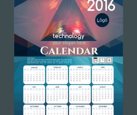 2016 technology calendar template vector 13