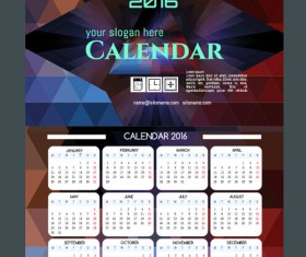 2016 technology calendar template vector 14