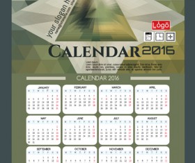 2016 technology calendar template vector 15