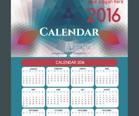 2016 technology calendar template vector 20