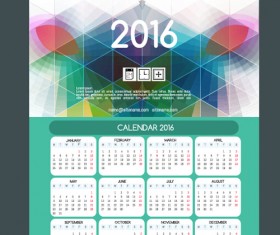 2016 technology calendar template vector 21