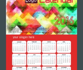 2016 technology calendar template vector 22