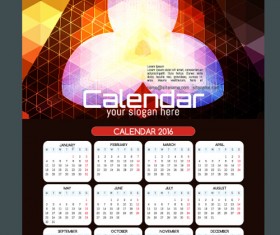 2016 technology calendar template vector 24