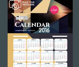 2016 technology calendar template vector 27