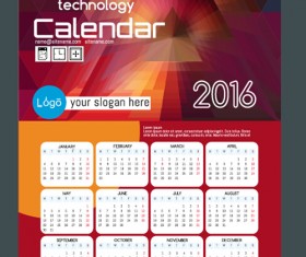 2016 technology calendar template vector 28