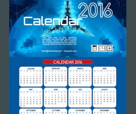 2016 technology calendar template vector 29