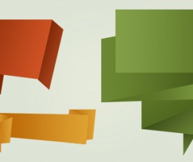 Abstract Origami Banners PSD