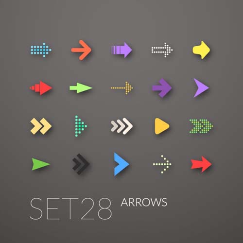 Arrow icons colored vector