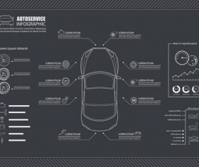 Auto service infographics vector material 01