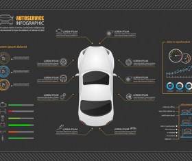 Auto service infographics vector material 02
