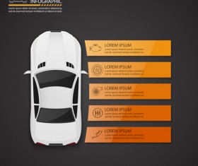 Auto service infographics vector material 03