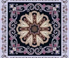 Bandanna pattern ornament design vector material 01