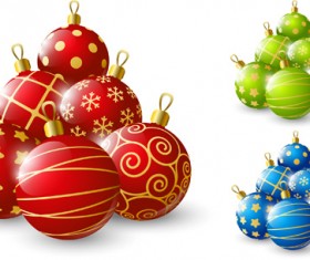 Beautiful christmas balls shiny vector 02